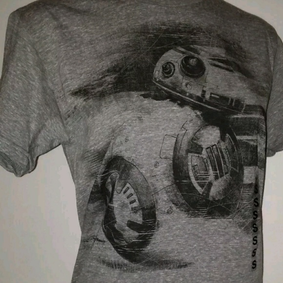 STAR WARS BB8 BB-8 GREY SILHOUETTE MOVIE SHIRT - Picture 2 of 2